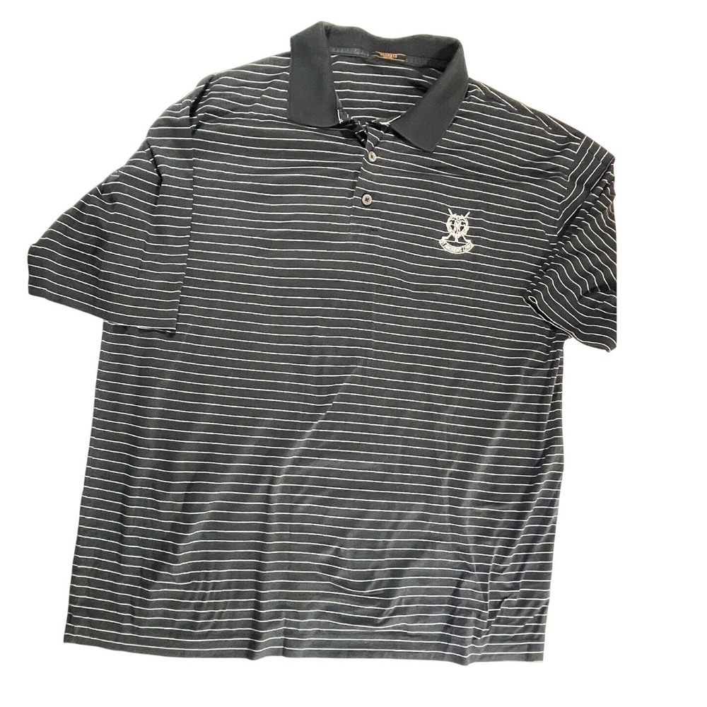 Marbas St Andrews Links Golf Polo Shirt Striped Short Sleeve Made in‎ Italy sz L